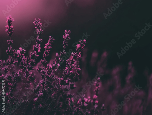 serene and elegant image of lavender flowers in soft pink hues, creating calming atmosphere. delicate arrangement highlights beauty of nature