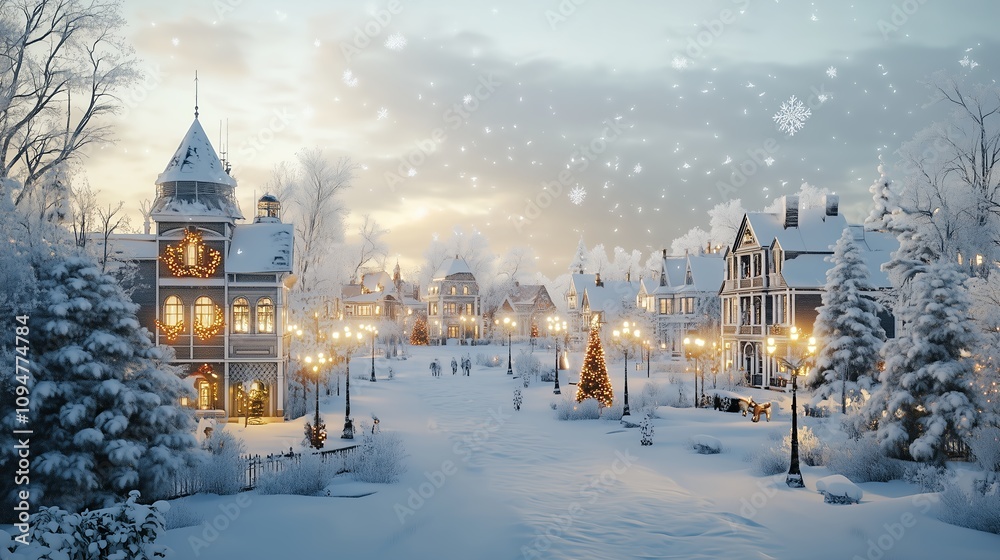 Fototapeta premium 雪国と古い家