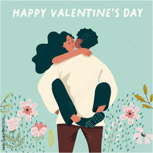 Romantic illustration. Man and woman. Love, love story, relationship. Vector design concept for Valentines Day , hand drawn vector.