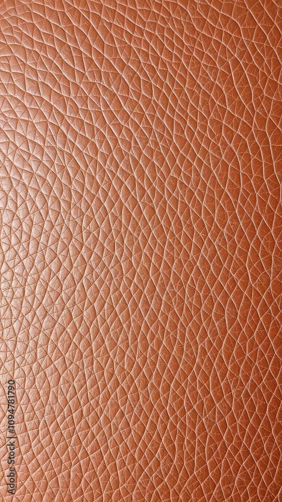 Fototapeta premium Genuine leather texture with natural grain pattern in brown tones, surface