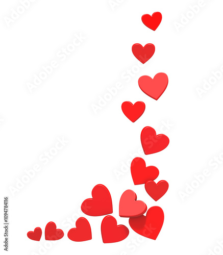 Falling Red Hearts PNG, Corners of the red heart frame photo