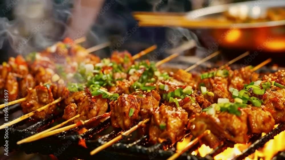 grilled meat on the barbecue grilled meat on the barbecue