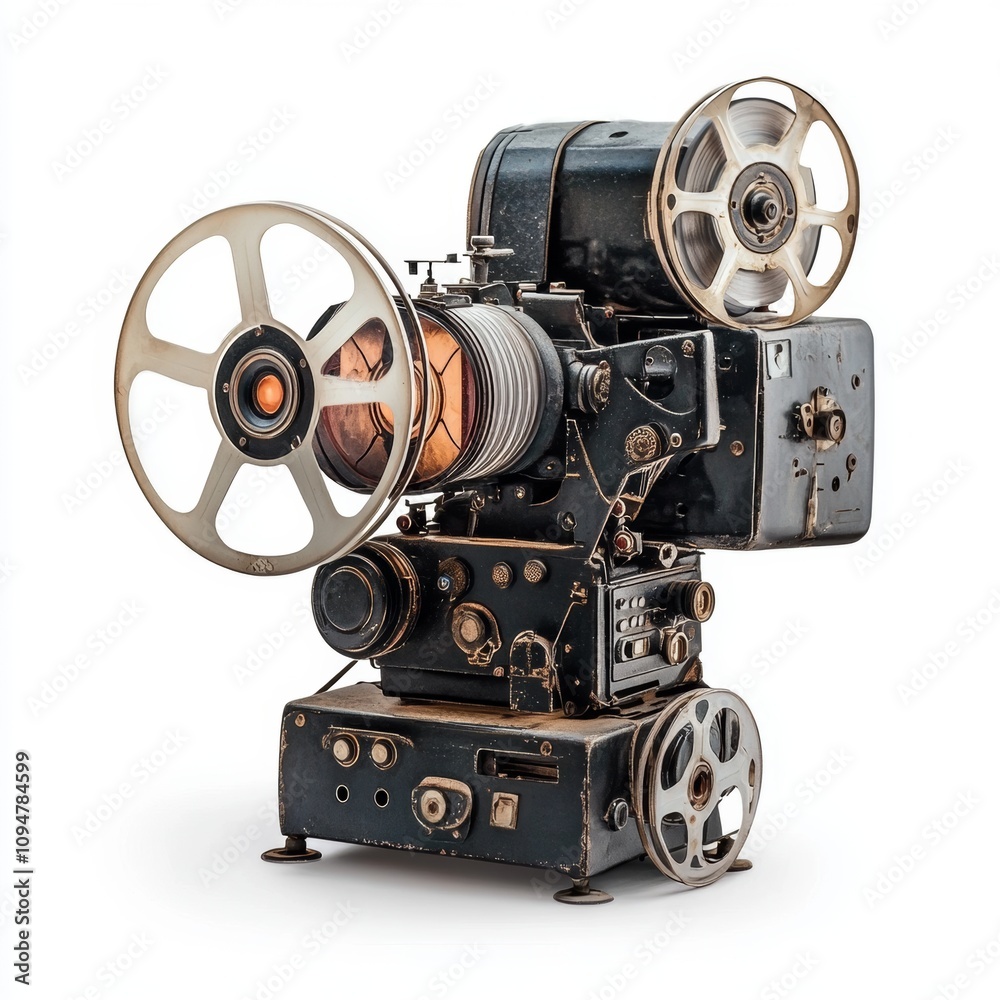 Naklejka premium Vintage Film Projector on Display for Nostalgic Appeal
