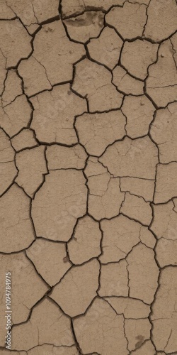 Cracked mud texture background with rough earthy surface, ground