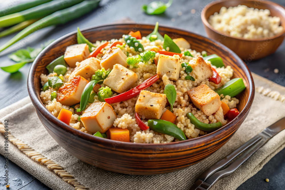 Bowl of roasted vegetables with quinoa Bowl of roasted vegetables with quinoa