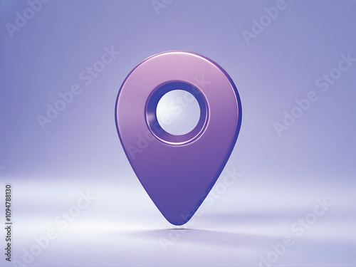 A 3D purple location pin