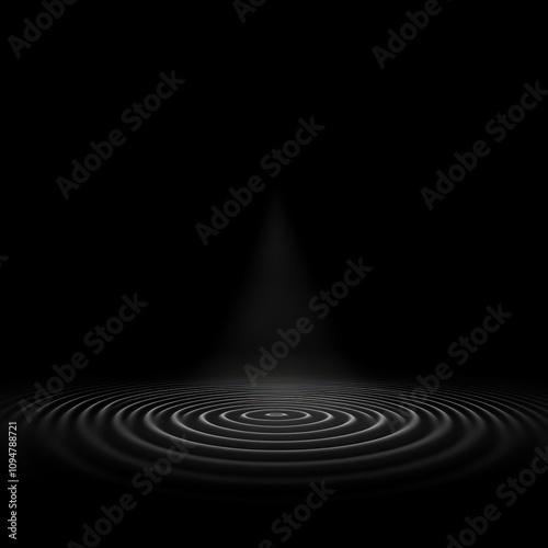 Voice resonance sound icon, layered tones, Multiple layers of circular or rippling forms to emphasize resonant, deep sound qualities, Photorealistic photo