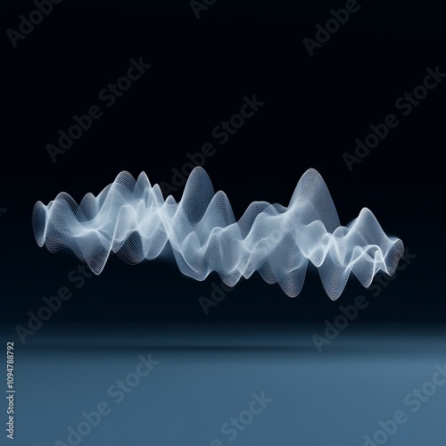 Voice accent sound icon, dialectical waves, Overlapping sound waves that symbolize distinctive accents or regional sound variations, Photorealistic photo