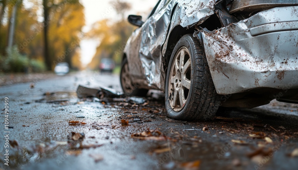 custom made wallpaper toronto digitalMinor Car Accident Aftermath on Rainy Street