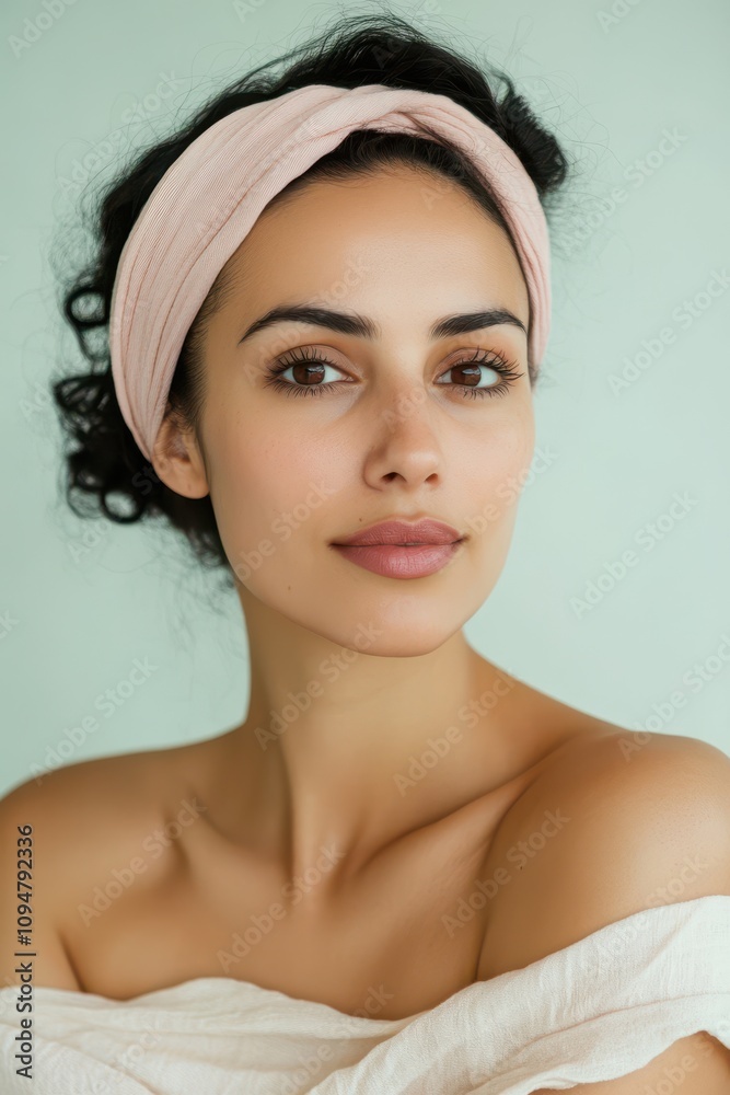 Elegant woman with natural beauty and healthy skin care routine Elegant woman with natural beauty and healthy skin care routine