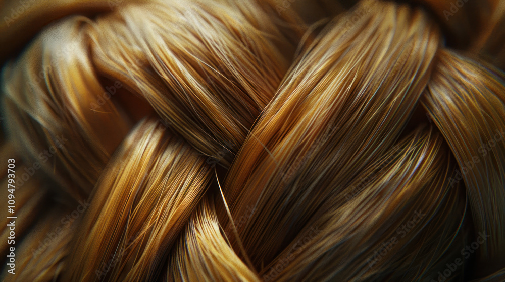 Artistic close-up of a braid, each twist and strand defined with fine detail and clarity Artistic close-up of a braid, each twist and strand defined with fine detail and clarity
