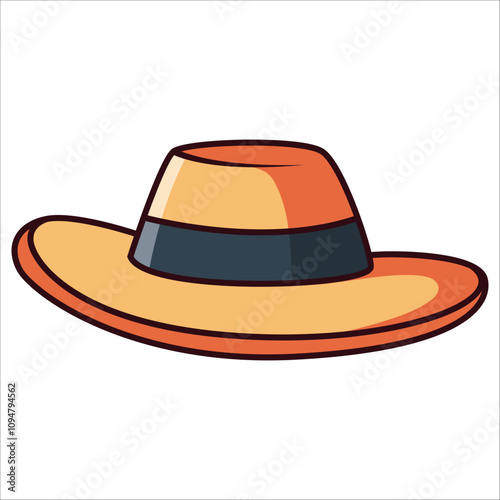 Straw hat on white background