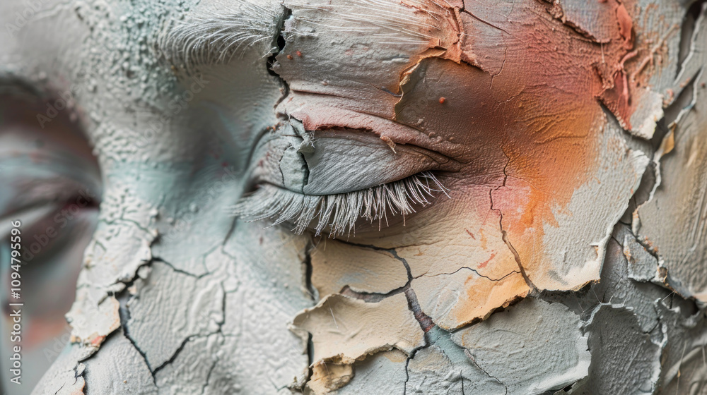 Fototapeta premium Artistic close-up of human scars, showcasing texture and subtle color differences