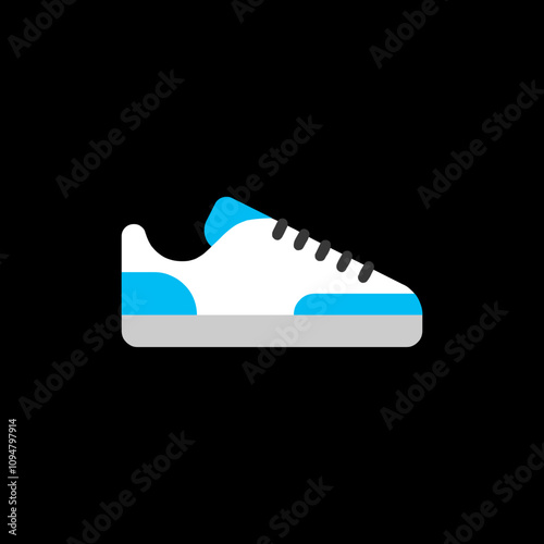 White and Blue Sneaker Icon
 photo