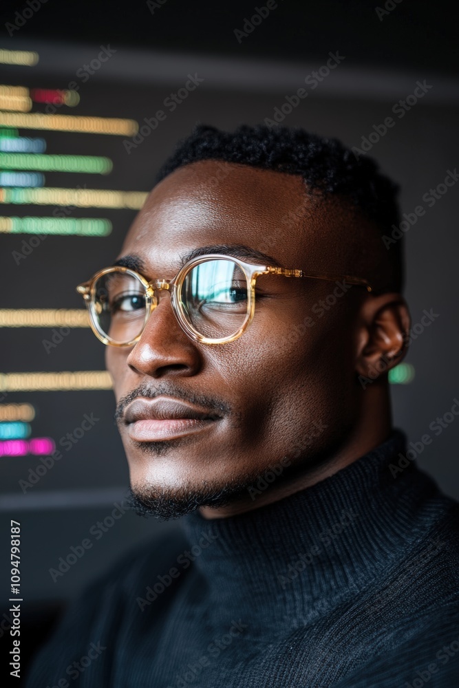 A focused programmer working on coding tasks in a modern office environment A focused programmer working on coding tasks in a modern office environment