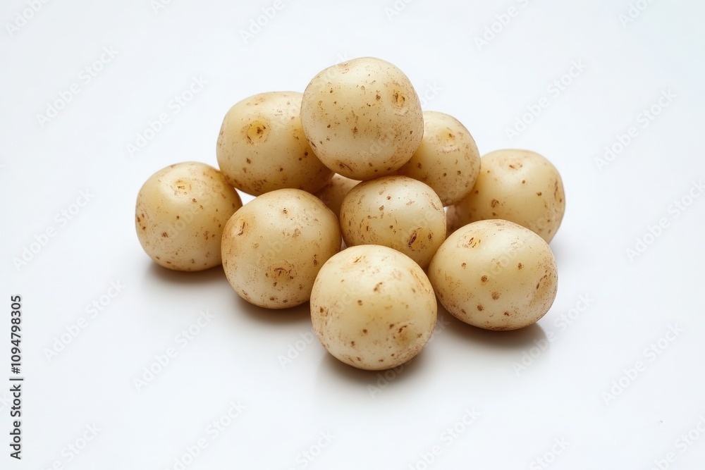 Baby Potatoes. Fresh Crop of Small Bulb Potatoes on Clean Background Baby Potatoes. Fresh Crop of Small Bulb Potatoes on Clean Background