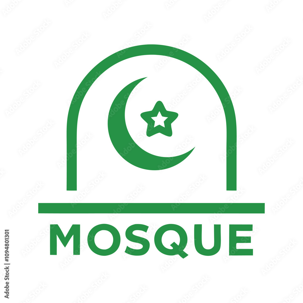 mosque logo icon design vector art illustration. mosque logo icon design vector art illustration.