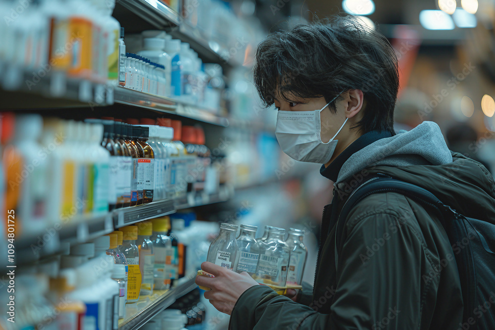 Generative AI Image of Pharmacist at Work in a Pharmacy, medication sphere, meds prescription Generative AI Image of Pharmacist at Work in a Pharmacy, medication sphere, meds prescription