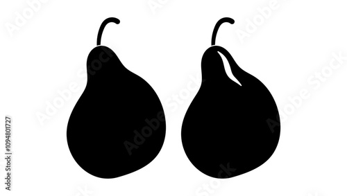pear emblem, black isolated silhouette