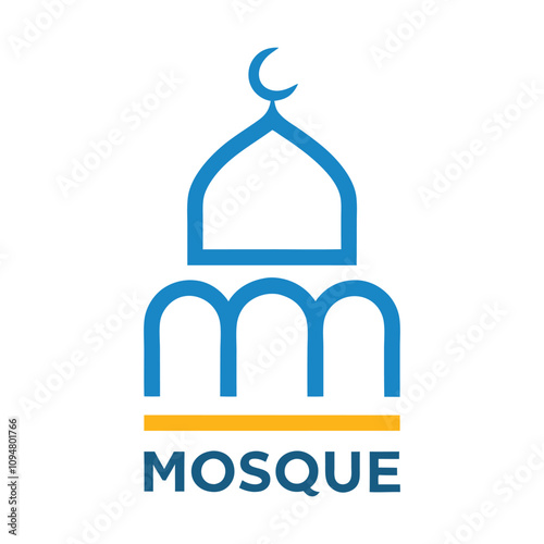 mosque logo icon design vector art illustration.