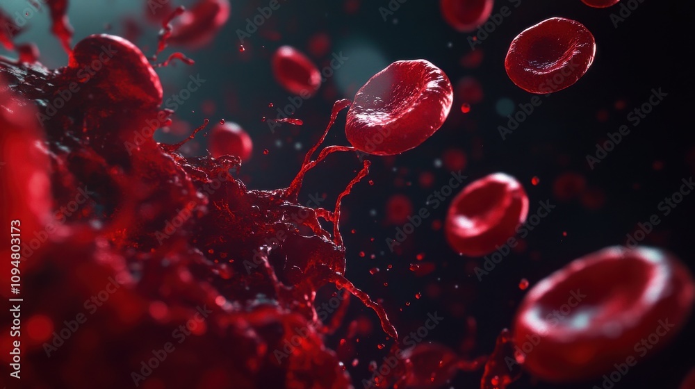 Red blood cells are actively flowing against a dark backdrop, showcasing their crucial role in transporting oxygen throughout the body. This representation emphasizes aspects of human anatomy. Red blood cells are actively flowing against a dark backdrop, showcasing their crucial role in transporting oxygen throughout the body. This representation emphasizes aspects of human anatomy.