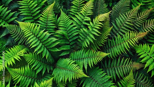 Aerial Photography of Ferns in Browngreen Tones, Capturing the Rich Textures and Patterns of Nature, Isolated on a White Background for Creative Design and Editorial Use