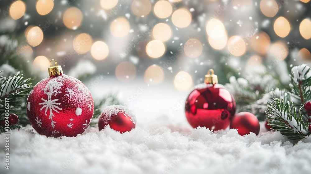 クリスマスと雪とツリー クリスマスと雪とツリー