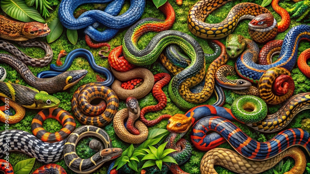 custom made wallpaper toronto digitalAerial Photography Showcasing Diverse Snake Species in Their Natural Habitats with Unique Patterns and Colors Across Various Landscapes
