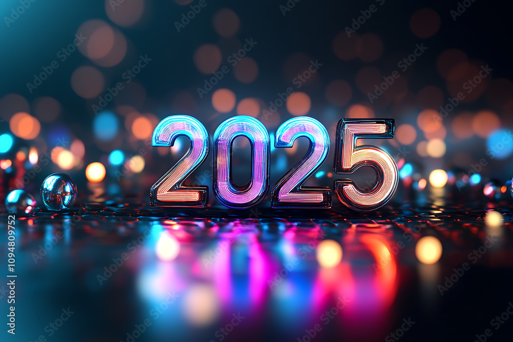 A 3D rendering prominently highlighting the year A 3D rendering prominently highlighting the year