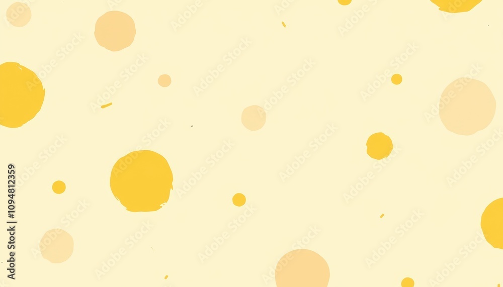 Abstract dotted background in yellow and white with circular shapes