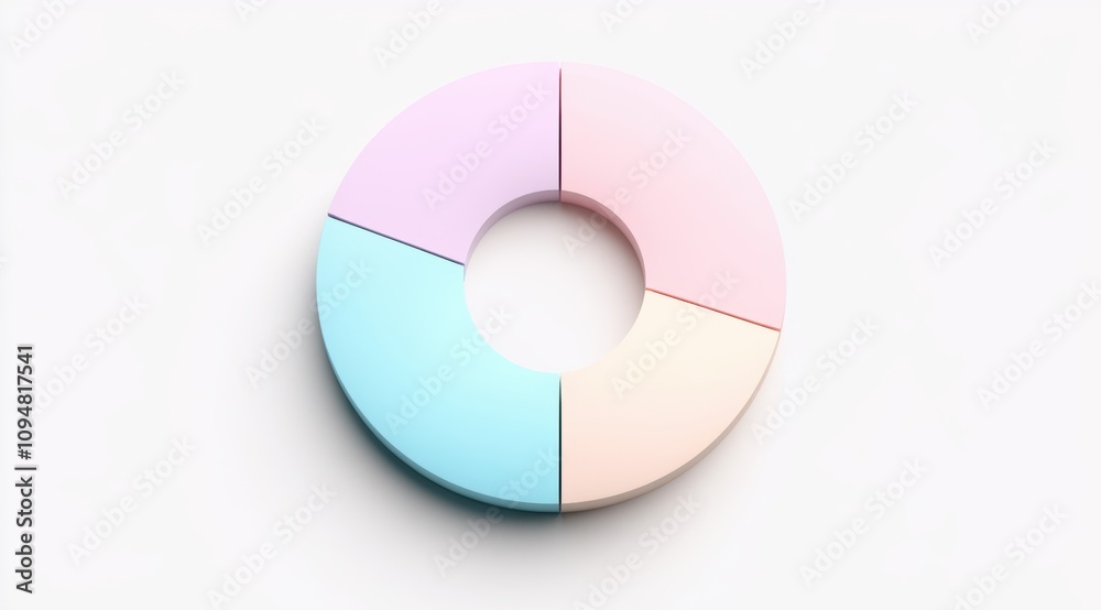 Structured Blank Donut Chart, pastel colors Structured Blank Donut Chart, pastel colors