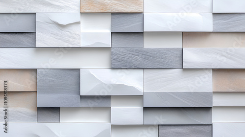 Geometric Gray Mosaic White Ceramic Tile Design Background