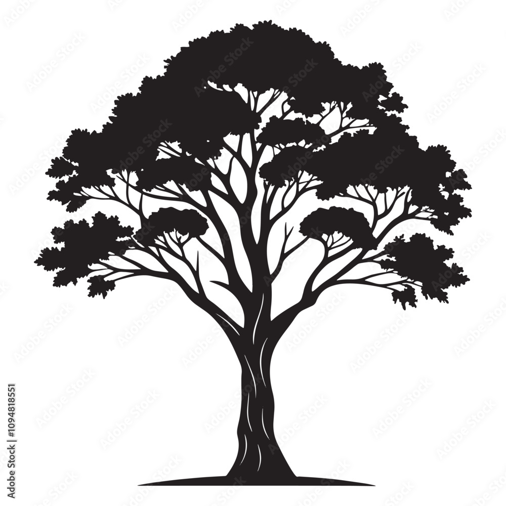 Obraz premium tree silhouette vector on white background