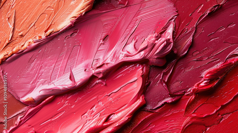 Obraz premium Close-up of lipstick on lips, capturing color richness and fine textures