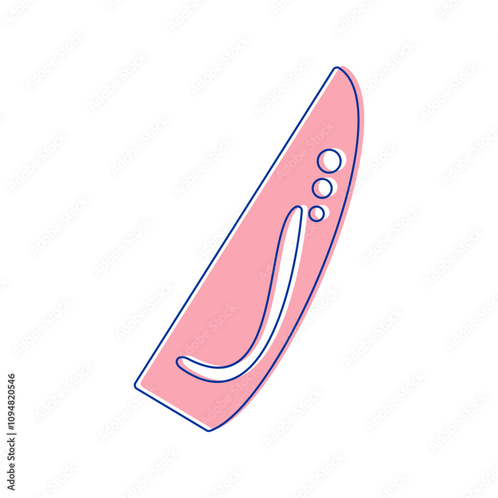 Simple sewing curve ruler vector illustration, dressmaking curve ruler illustration in hand drawn style Simple sewing curve ruler vector illustration, dressmaking curve ruler illustration in hand drawn style