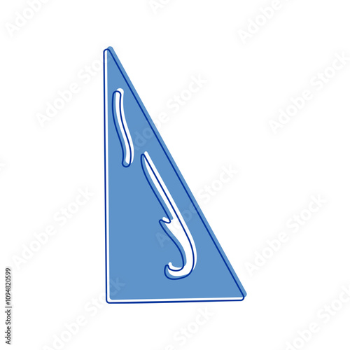 Simple sewing curve ruler vector illustration, dressmaking curve ruler illustration in hand drawn style