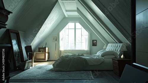 White corner of the master bedroom attic photo