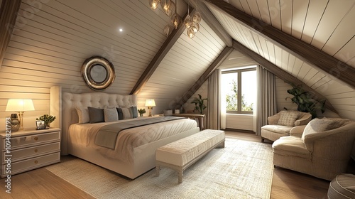 White corner of the master bedroom attic photo