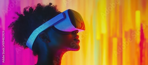 Immersive Virtual Reality Experience: A Woman Exploring Digital Worlds
