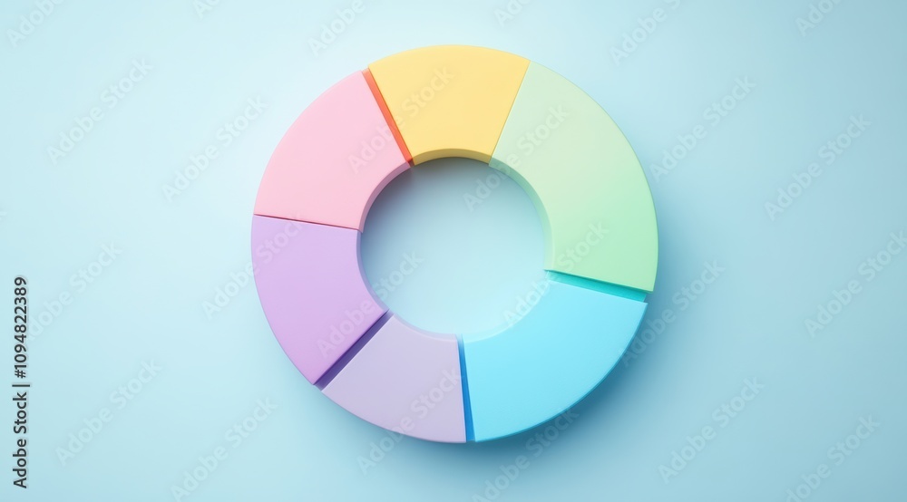Obraz premium Structured Blank Donut Chart, pastel colors 