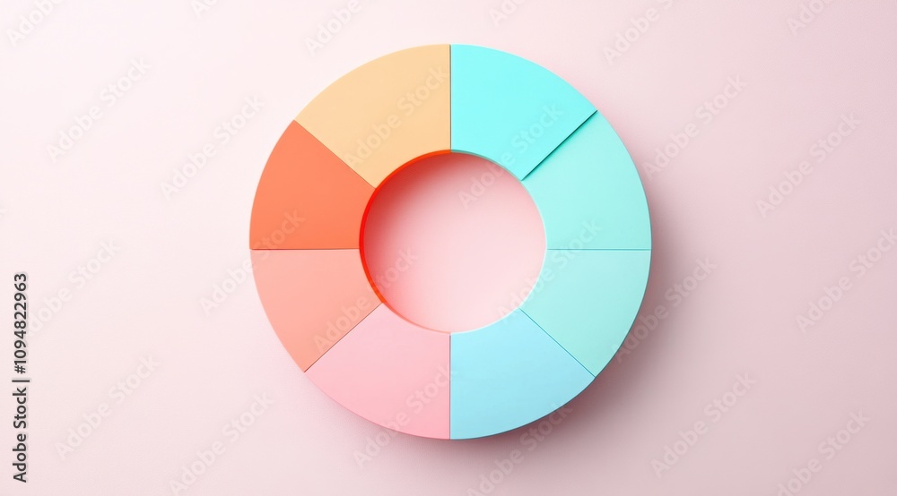 Structured Blank Donut Chart, pastel colors Structured Blank Donut Chart, pastel colors
