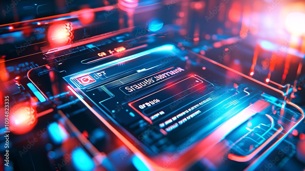 Futuristic Registration Form with Glowing Elements Futuristic Registration Form with Glowing Elements