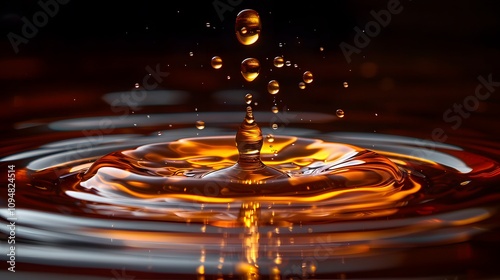 yellow water Droplet Splashing