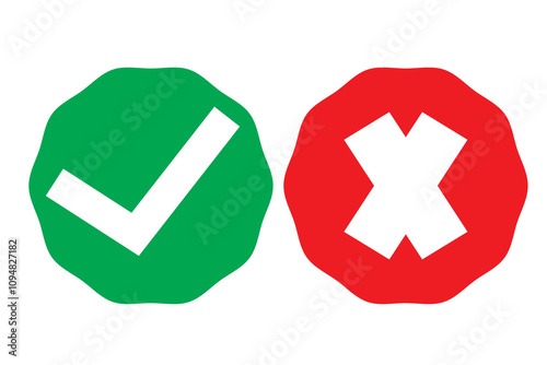 right wrong symbol, evaluation concept, vote icon