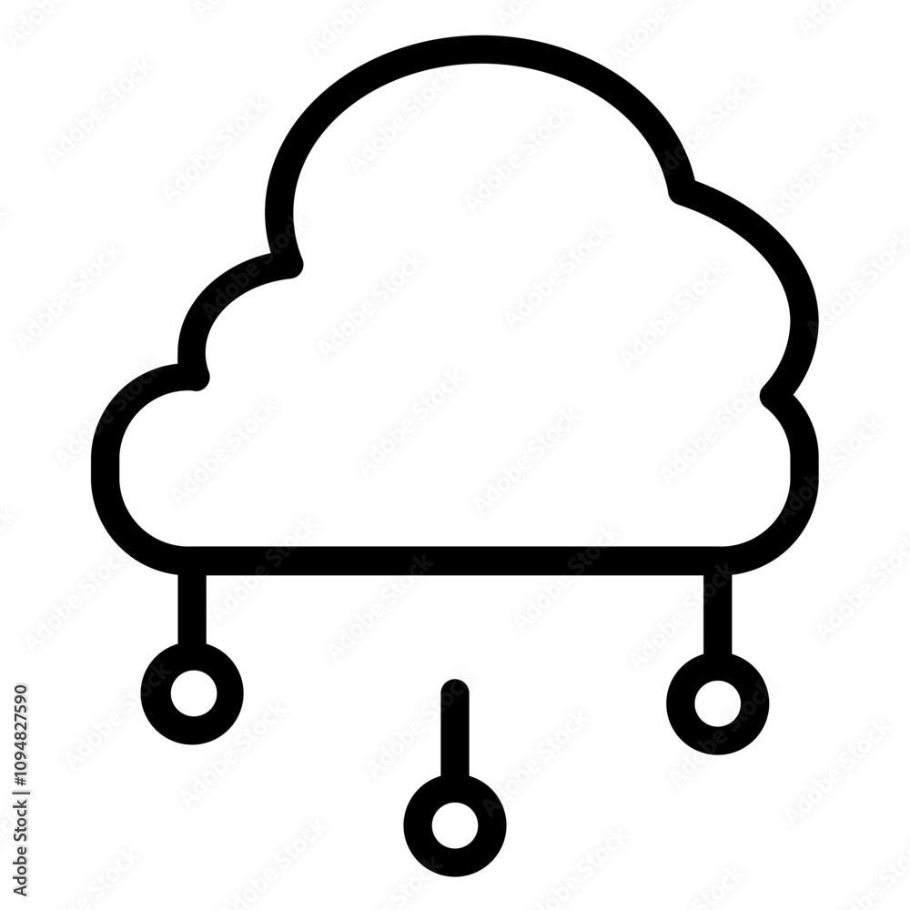 Weather Clouds Hail Line Icon Weather Clouds Hail Line Icon