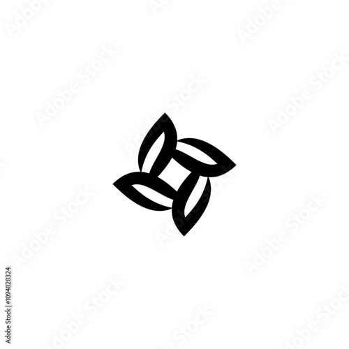 Minimal four leaf flat company nature logo, monogram, illustration leaf, startup group, corporate, profesional business icon, illustration vector logo design.