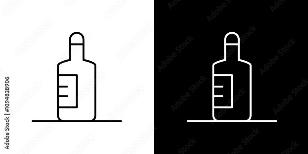 Bottle icon. Business icon. Black icon. Draw lines. Silhouette Bottle icon. Business icon. Black icon. Draw lines. Silhouette