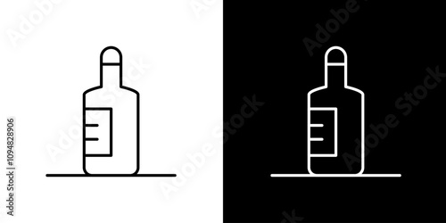 Bottle icon. Business icon. Black icon. Draw lines. Silhouette