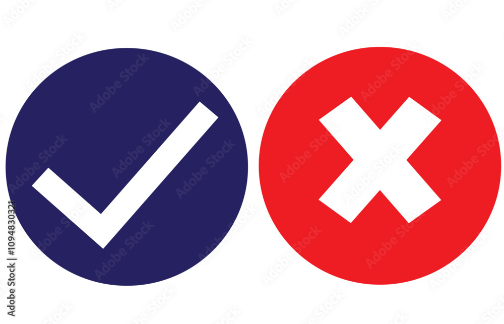 right wrong symbol, evaluation concept, vote icon right wrong symbol, evaluation concept, vote icon