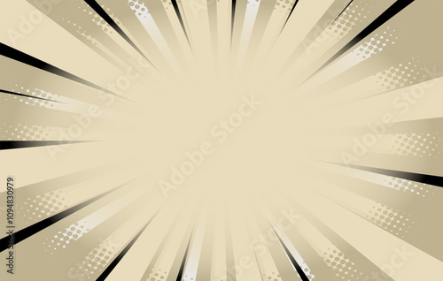 Balnk boom comic book text speech bubble in pop art style with dots. Clear wow balloon for posts and announcements. Empty message cloud background backdrop with flashes and stars. Vector illustration.